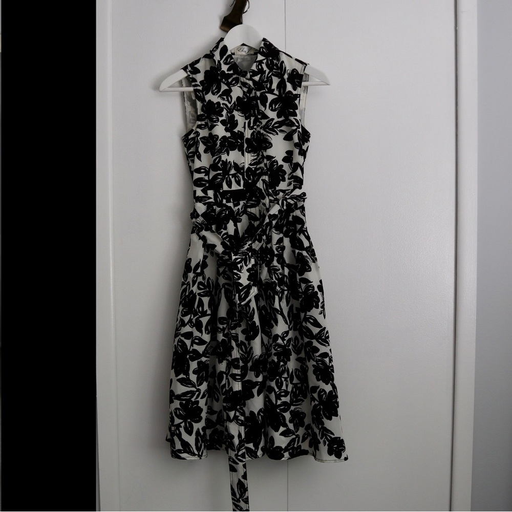 Eliza J (Nordstrom Rack) floral midi shirt dress with pockets